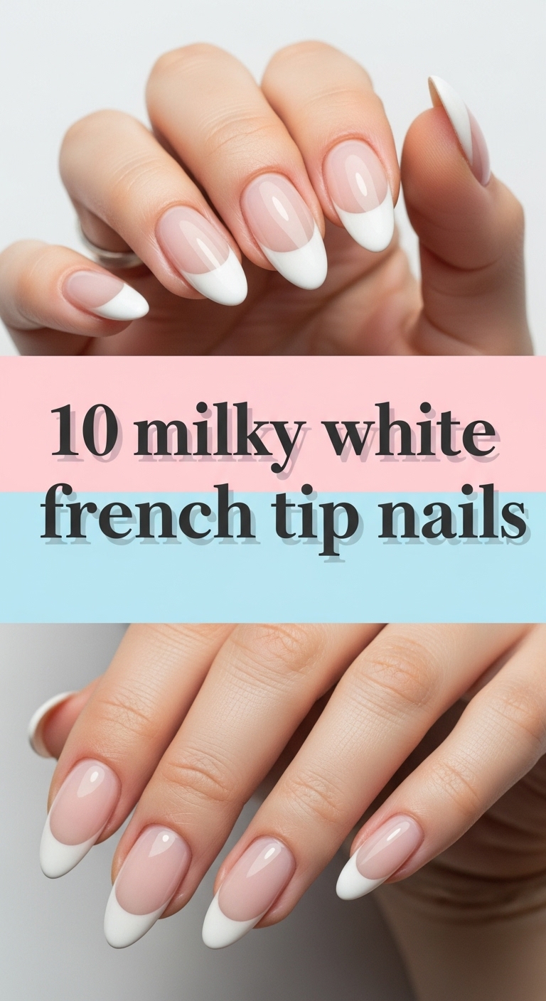 10 Milky White French Tip Nails