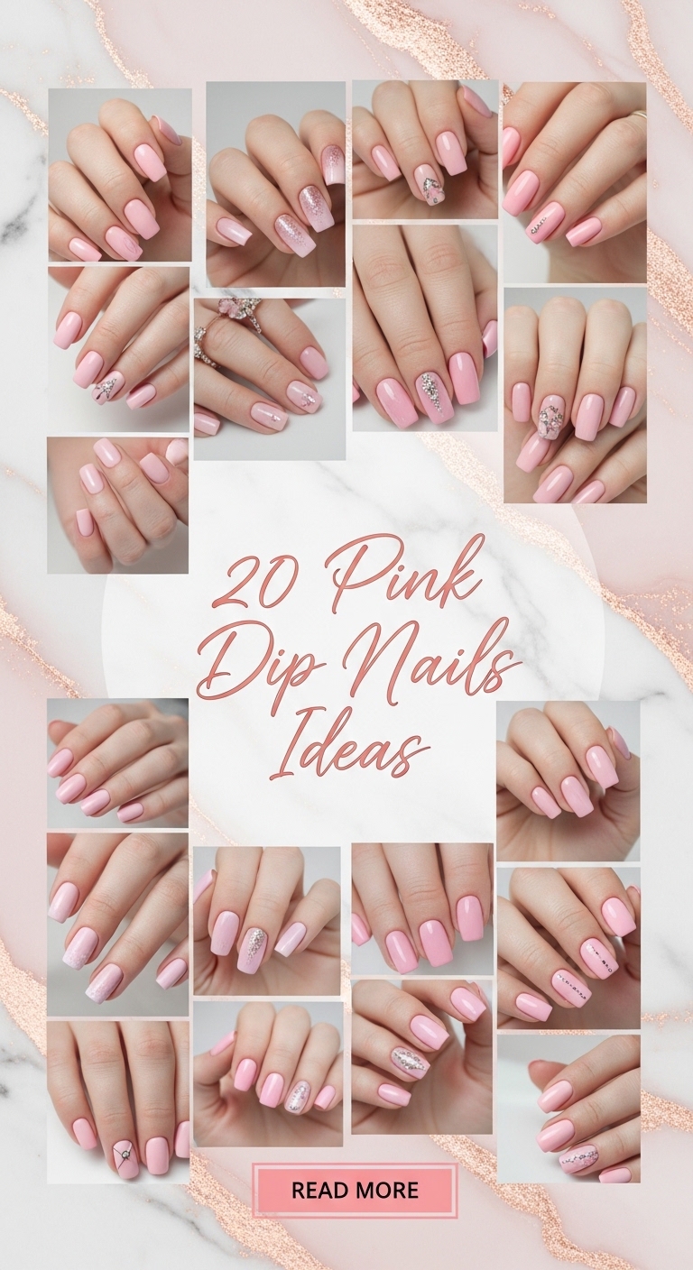 20 Pink Dip Nails Ideas