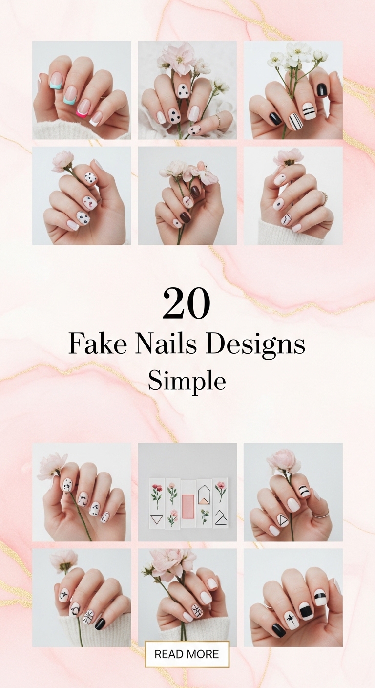 20 Fake Nails Designs Simple