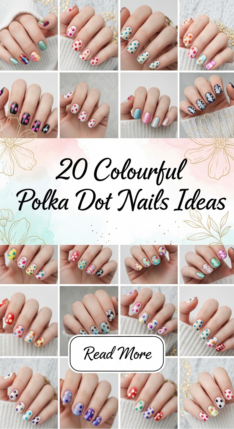 20 Colourful Polka Dot Nails ideas