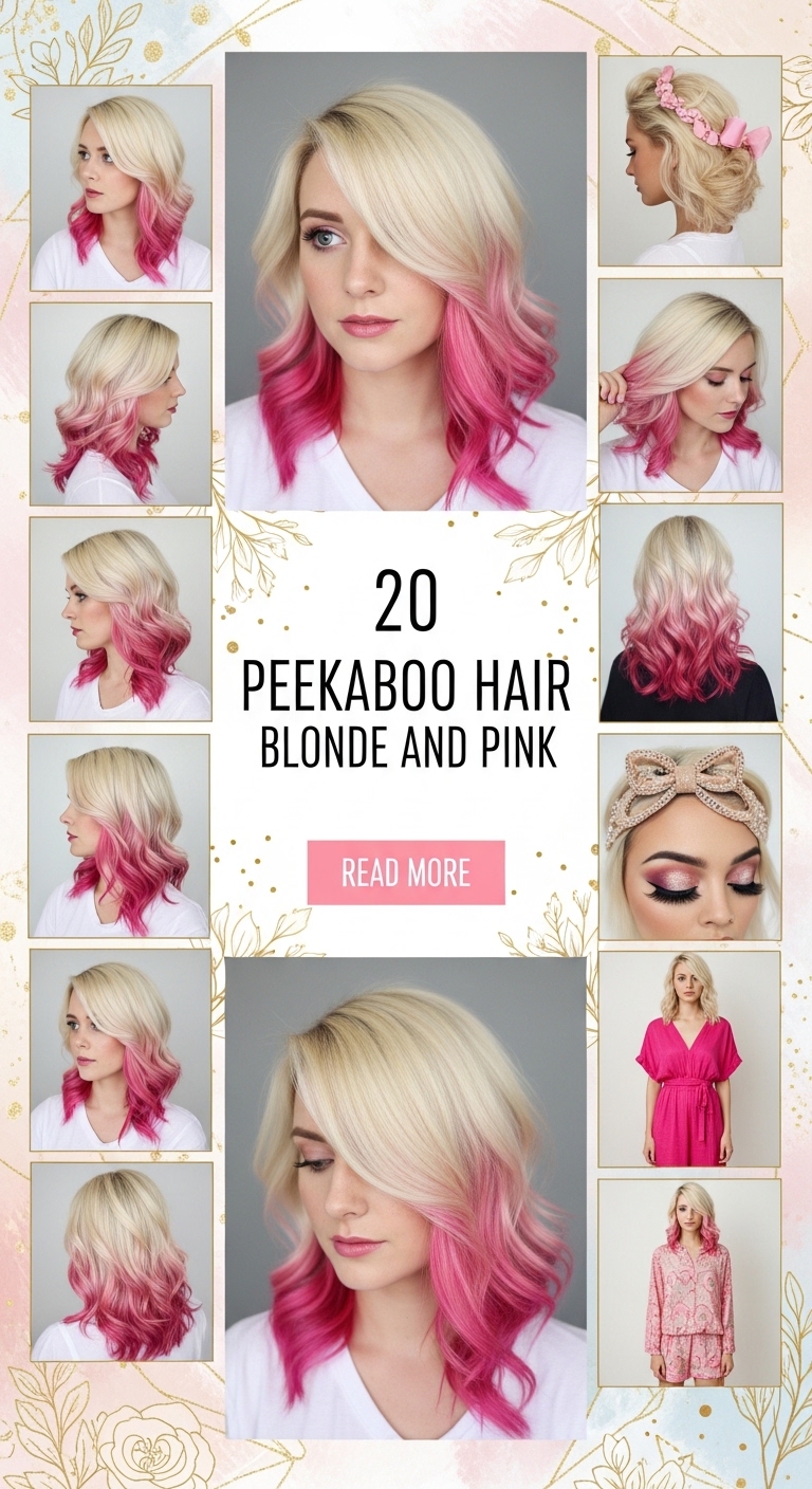 20 peekaboo hair blonde and pink