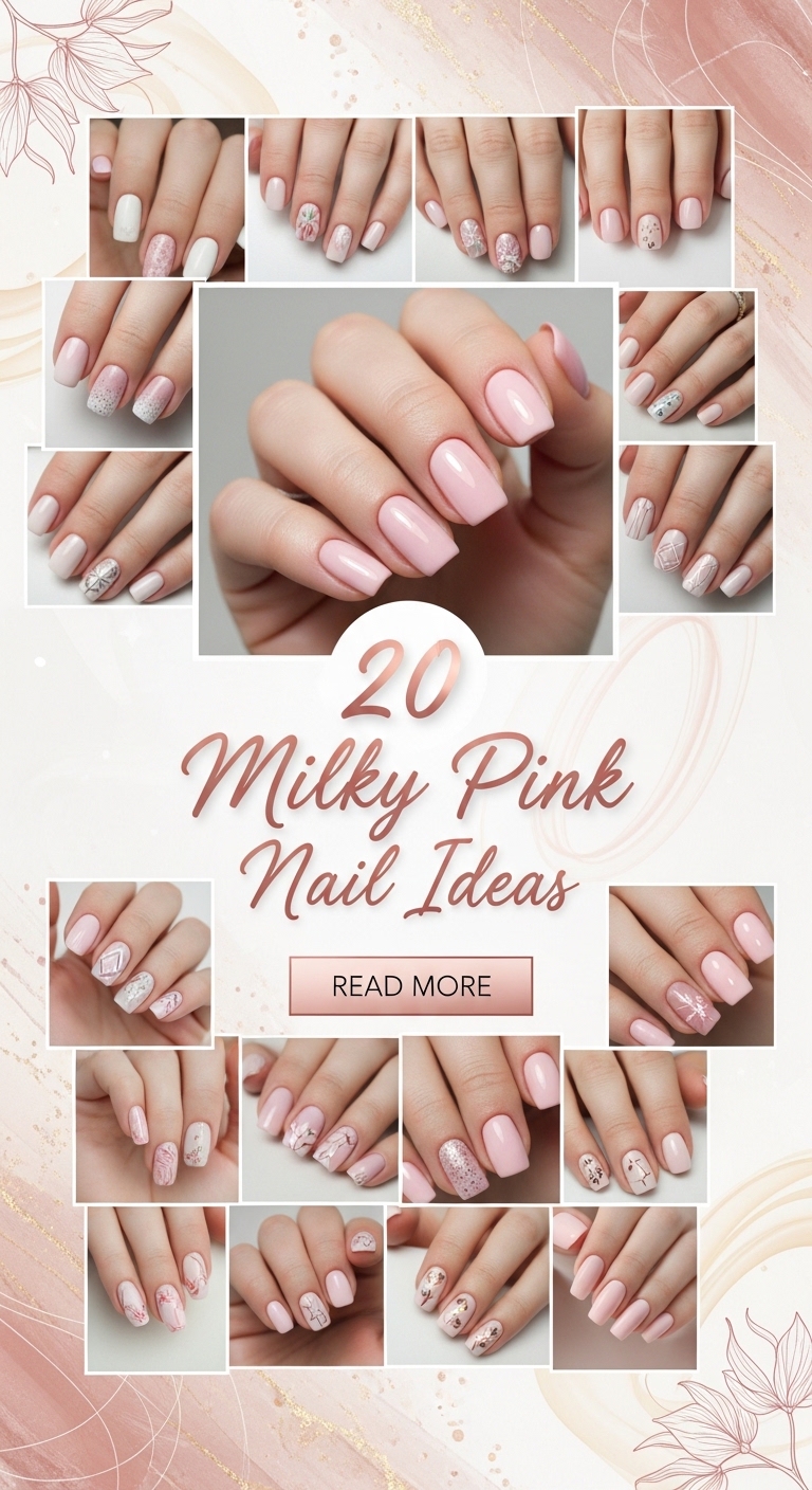 20 milky nails pink ideas