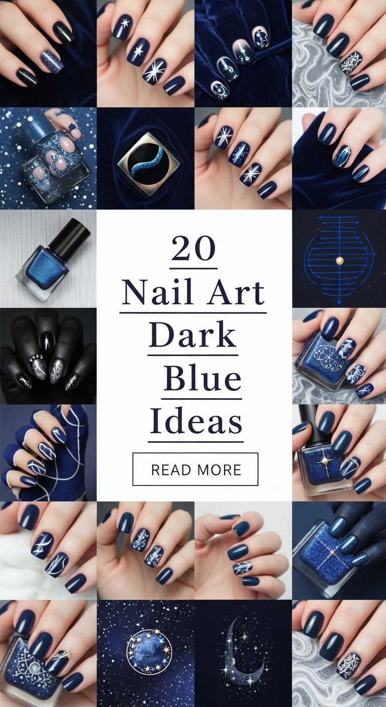 20 Nail Art Dark Blue ideas