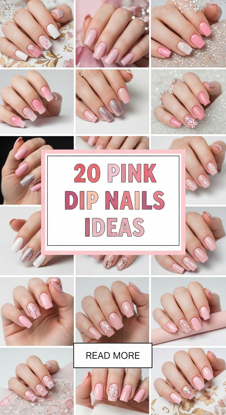 20 pink dip nails ideas