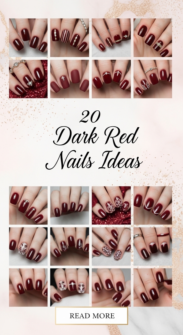 20 Dark Red Nails ideas
