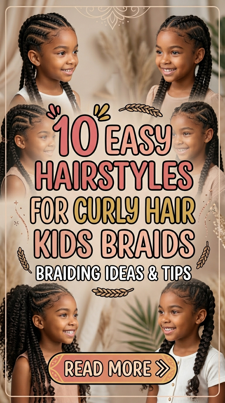 10 Easy Hairstyles For Curly Hair kids Braids
