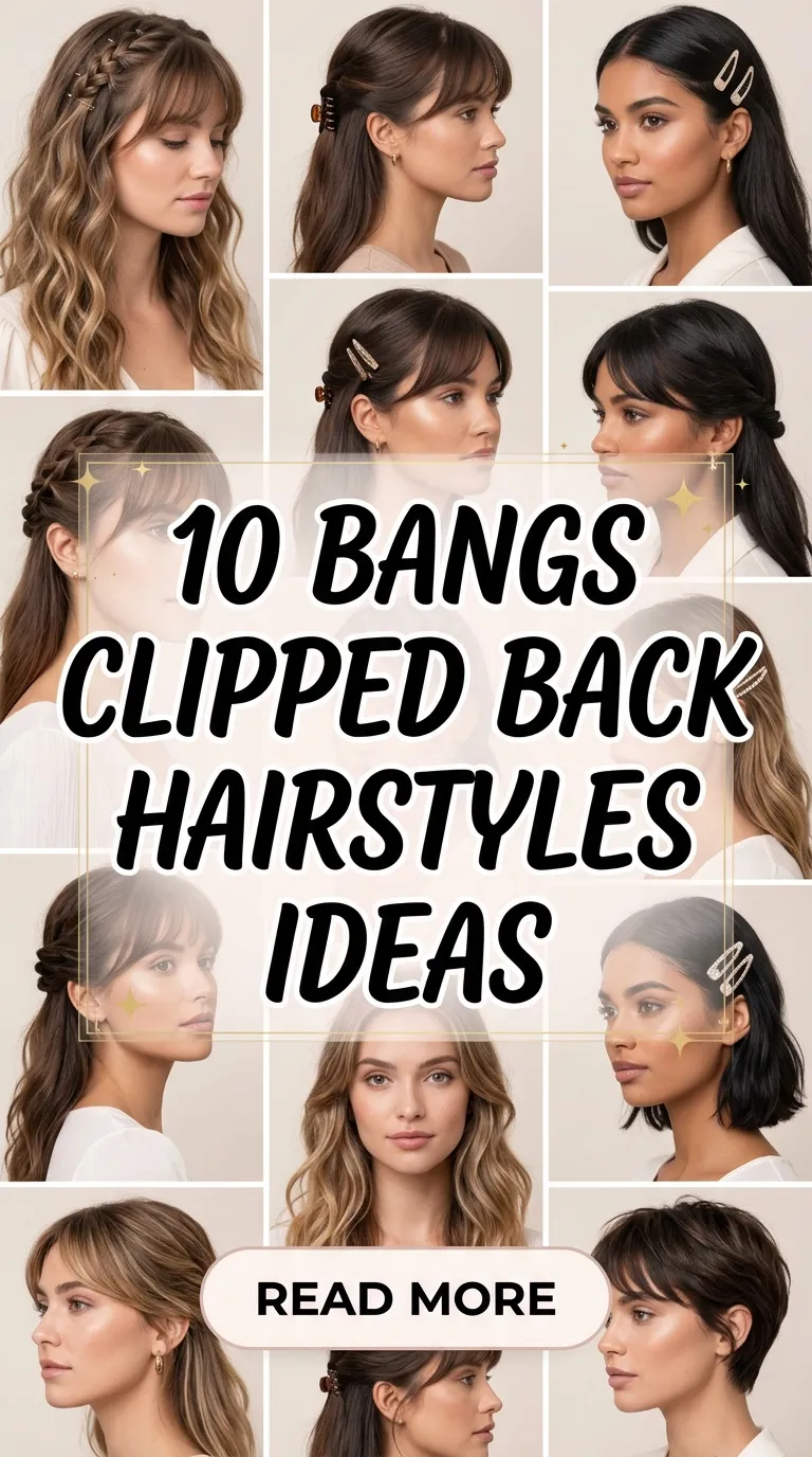 10 Bangs Clipped Back Hairstyles ideas