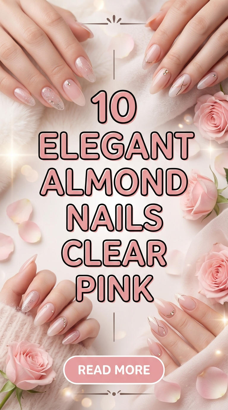 10 Elegant Almond Nails Clear Pink