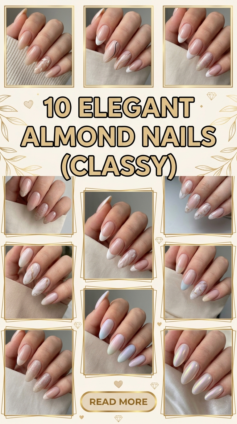 10 Elegant Almond Nails Classy