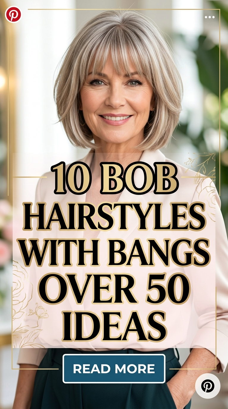 10 Bob Hairstyles With Bangs Over 50 Ideas