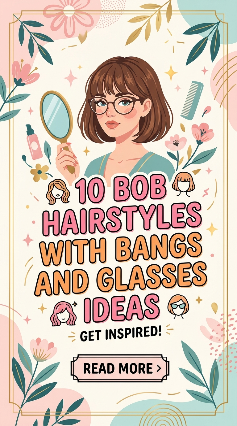 10 Bob Hairstyles With Bangs and Glasses Ideas