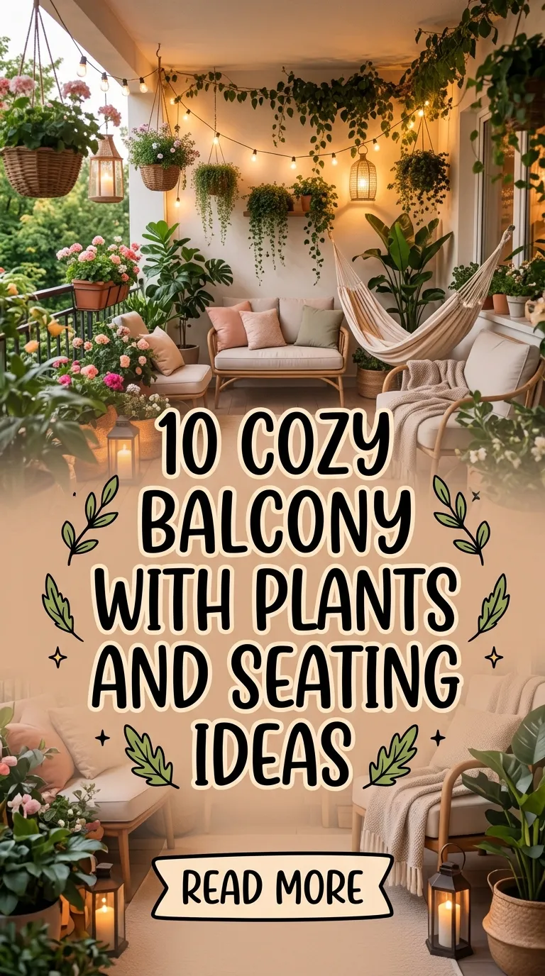10 Cozy Balcony With Plants And Seating Ideas
